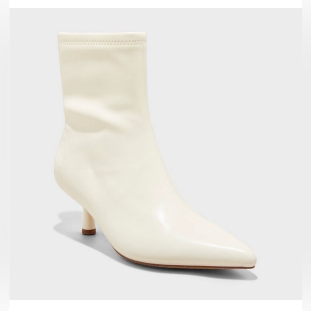 a new day Cream Ankle Boots
